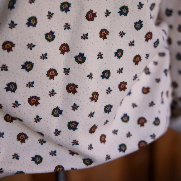 Vintage 90's Woolrich Woman 100% Cotton Winter Floral Turtleneck Long Sleeve M - Picture 5 of 14